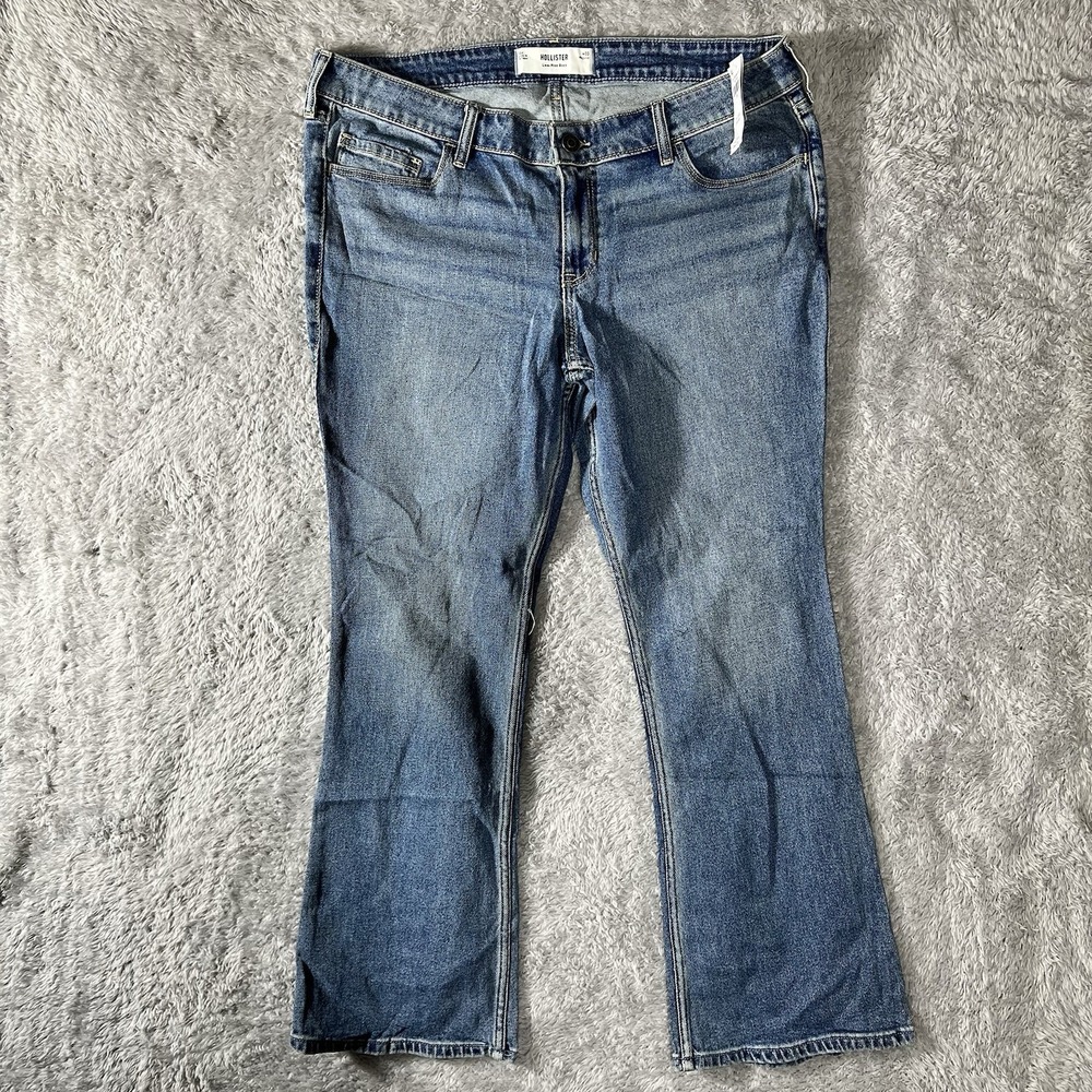 Hollister Low Rise Bootcut Jeans Womens 16 Regular Blue Denim Cotton Outdoor
